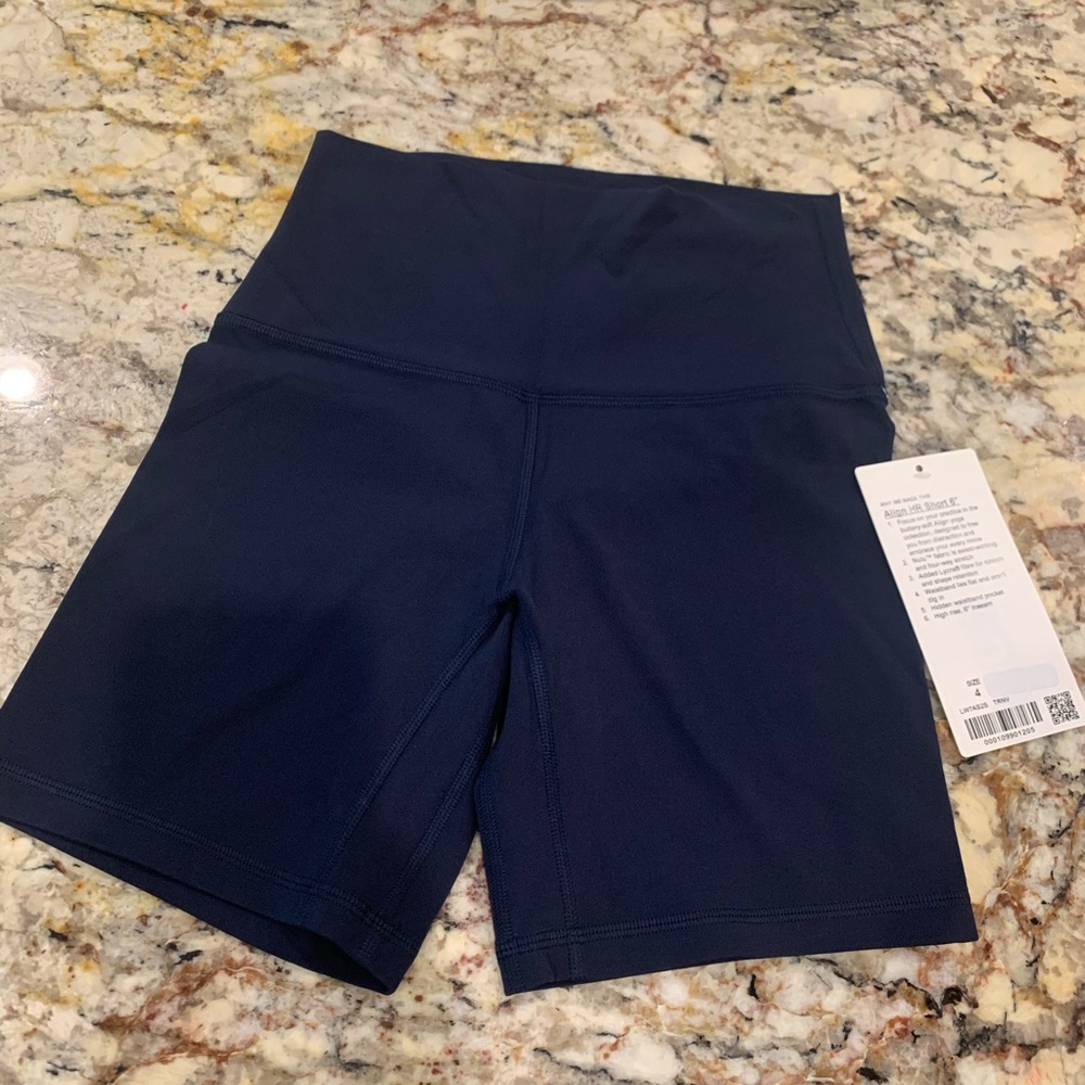 NWT Lululemon Navy Blue Align Short 6”
